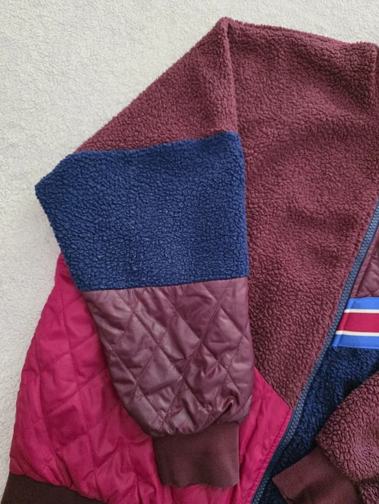 Nike Sportswear Retro Sherpa Fleece Track Jacket, Women's Small, GUC - Burgundy - Picture 6 of 12